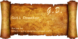 Guti Demeter névjegykártya